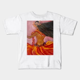 Hula Red Skirt Kids T-Shirt